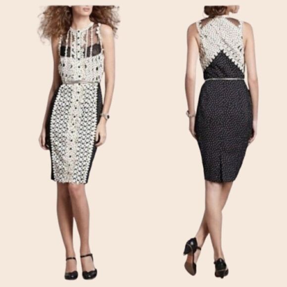Anthropologie Byron Lars Lasercut Sheath Dress Size 8 - Picture 1 of 10